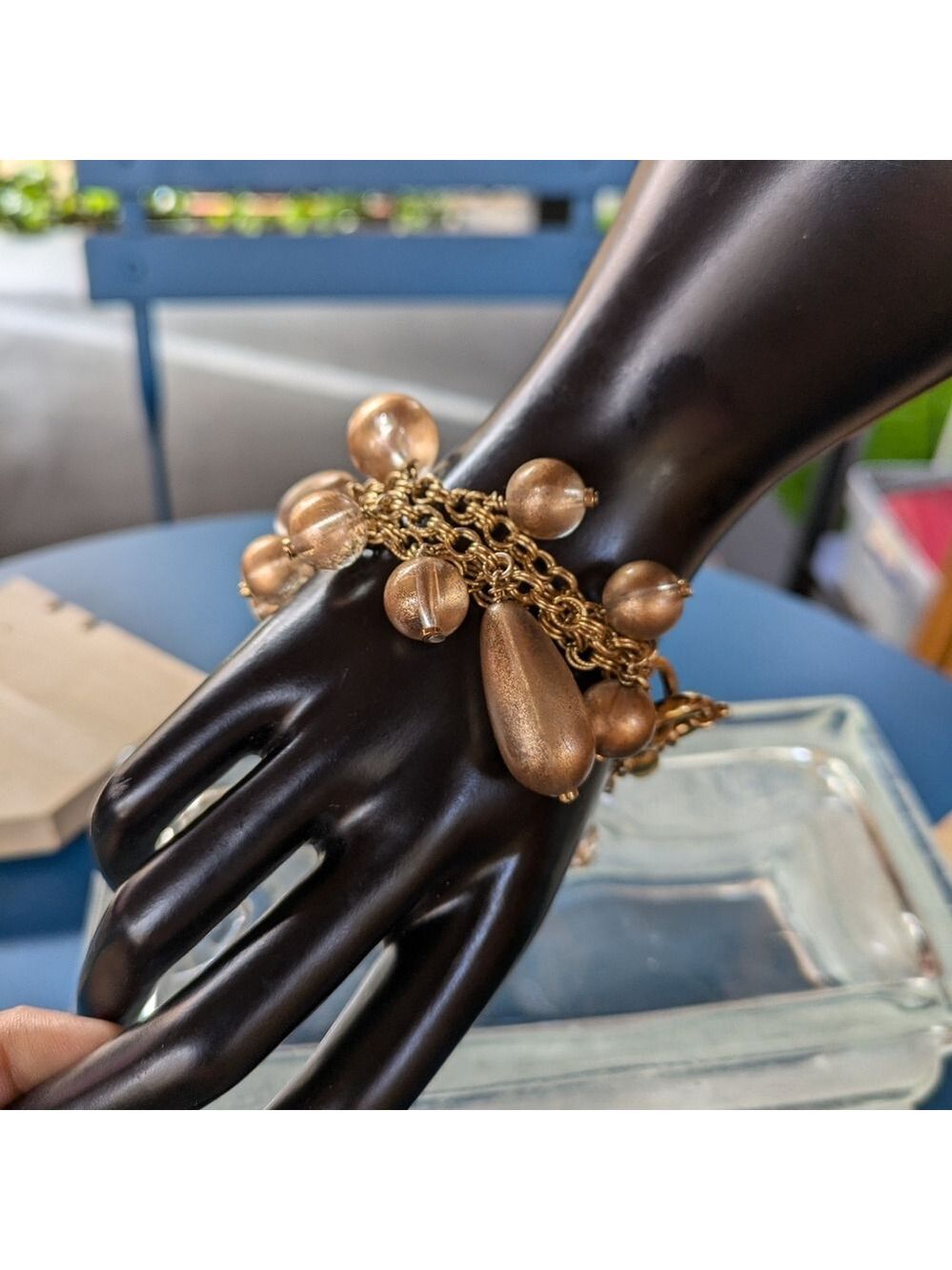 J.Crew gold tone 3 stands bracelet